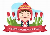 Felices Fiestas Patrias O Ilustración De Dibujos Animados Del Día De La ...