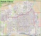 Large detailed map of Petah Tikva