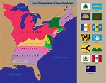 Thirteen Original States Rearranged : imaginarymaps