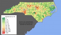 North Carolina Population Density Map [700x400] : r/MapPorn