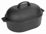 Bayou Classic 7418 12-qt Cast Iron Oval Roaster Features Domed Cast ...