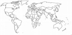 World Map Line Drawing at PaintingValley.com | Explore collection of ...