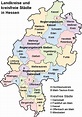 Liste der Landkreise und kreisfreien Städte in Hessen