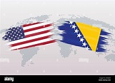 USA VS Bosnia flags. The United States of America VS Bosnia flags ...
