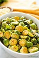 Easy Oven Roasted Brussels Sprouts {healthy side dish} - The Busy Baker
