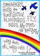 Somewhere Over the Rainbow Lyrics Print 3 of 3 - Etsy