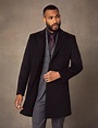 Men’s Black Wool Overcoat | Hawes & Curtis