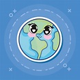 Ícone do planeta terra kawaii | Vetor Premium