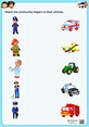 Community Helpers Activity Worksheet - Match The Community Helpers ...