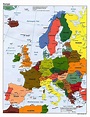 Detailed political map of Europe with capitals and major cities - 1997 ...