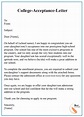 College Acceptance Letter Template - Format, Sample & Examples