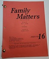 FAMILY MATTERS / Vida Spears 1993 TV Script, Steve Urkel "Good Cop, Bad ...