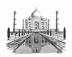 Taj Mahal dibujo arte de boceto arte dibujado a mano | Etsy