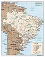 Grande detallado mapa político y administrativo de Brasil con ...