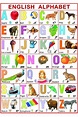 100Yellow® English Alphabet Chart Educational Paper Poster for Kids(12 ...