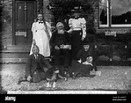 Revd William Rees Williams, vicar of Gyffylliog and family Stock Photo ...