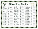 Printable 2018-2019 Milwaukee Bucks Schedule