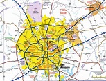 Road map of San Antonio Texas USA street area detailed free highway large