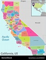 Map state california usa Royalty Free Vector Image