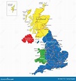England,Scotland,Wales And North Ireland Map Stock Photography - Image ...