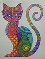Gato mandala | Abstract art diy, Folk art cat, Mandala