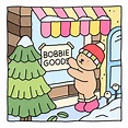 Bobbie Goods Winter Storefront | Boyama kitabı, Illüstrasyonlar, Çizimler