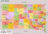 South Dakota Map With Cities - Large World Map