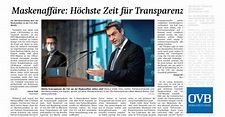 Maskenaffäre: Höchste Zeit für Transparenz - OVB Heimatzeitungen
