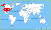 EUA mapa - mundo- EUA no mapa do mundo (América do Norte - Americas)