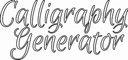 Free "Calligraphy Generator" Stencil | Calligraphy generator, Lettering ...