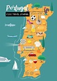 Tourist map of Portugal: tourist attractions and monuments of Portugal