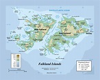 Mapa físico de Islas Malvinas | Islas Malvinas | América del Sur ...