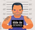 Detained dangerous criminal. Prisoner, convicted cartoon vector ...