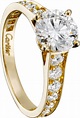 Bague de mariage Cartier en Or avec des petits diamants qui l'entoure ...