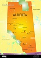 La provincia de Alberta vector mapa de color Fotografía de stock - Alamy