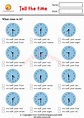 Tell the time worksheets - worksheetspack