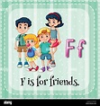 Flashacard of letter F is for friends Stock Vector Image & Art - Alamy
