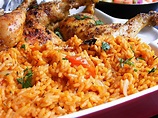 Food and lens: Jollof Rice With Grilled Chicken And Fried Plantain.