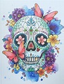 Sugar Skull Print Tattoo Design Day of the Dead Art Tattoo - Etsy UK ...