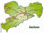 Landkarte von Sachsen mit Autobahnnetz Stock Vector | Adobe Stock