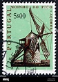 PORTUGAL - CIRCA 1971: a stamp printed in the Portugal shows Windmill ...