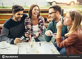 Cuatro amigos divirtiéndose: fotografía de stock © adriaticphoto ...