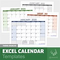 2023 Monthly Calendar Template Excel Free Download - Printable ...