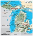 Michigan Map With Cities And Lakes - World Map