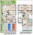 Plano de duplex moderno grande | Planos de casas modernas