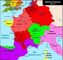 Reinos francos (520) | Mapas históricos, História universal, Mapa