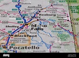 Idaho Falls Idaho USA shown on a Geography map or road map Stock Photo ...