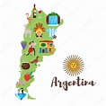 아르헨티나 지도 아르헨티나 국가 문화 상징의 그림 — 스톡 벡터 © tkronalter9.gmail.com #155620882