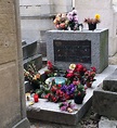 Jim Morrison's grave at Pere-Lachaise Cemetery, Paris. Hidden among the ...