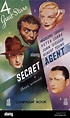 Secret Agent - Movie Poster - Director: Alfred Hitchcock - 1936 Stock ...